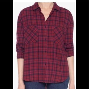 High low Flannel top